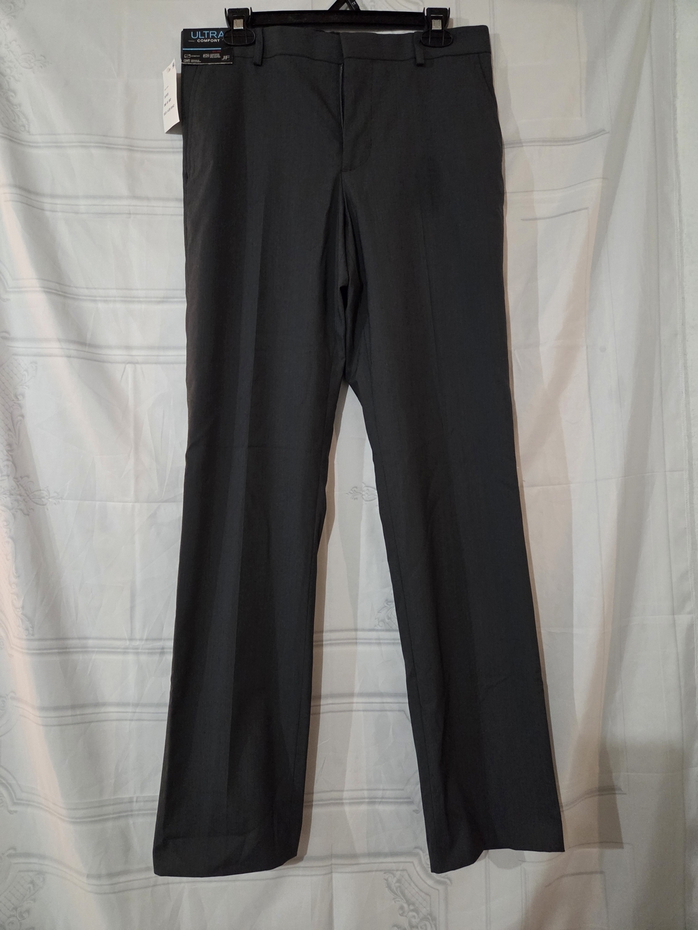 jf j.ferrar Gray Dress Pants with Subtle Pinstripe Interior